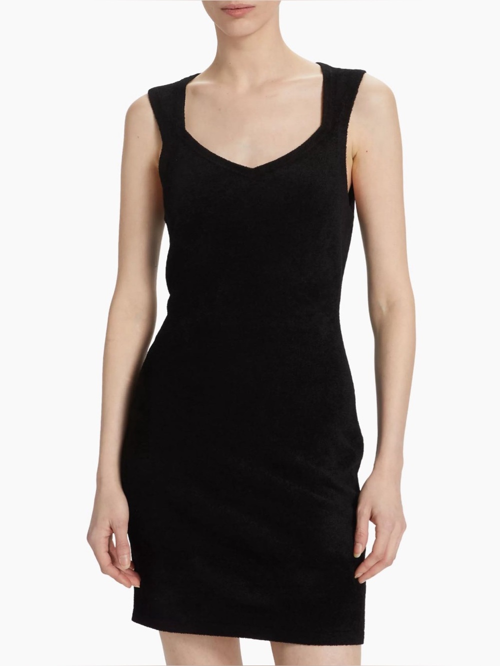 Theory Micro Velvet Sleeveless Mini Dress Black Size S NWOT